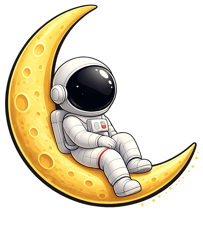 Astronaut moon mascot